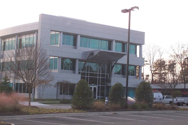 Exterior view of the corporate headquarters complex of Epic Games located in Cary, North Carolina.