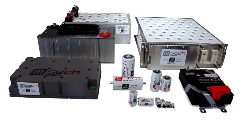 Commercial high-power ultracapacitor modules engineered for rapid energy discharge and voltage stabilization.