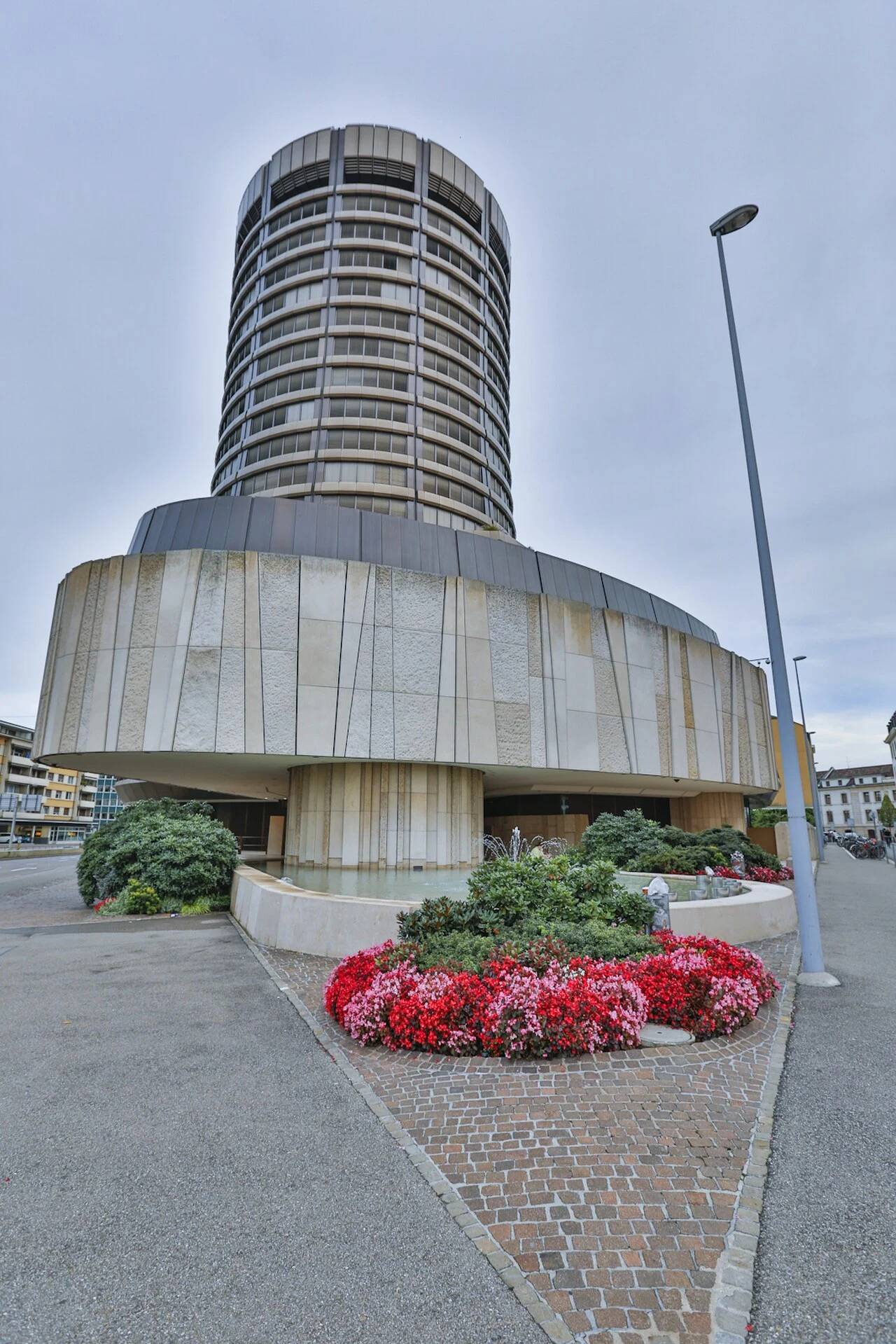 Headquarters tower of the Bank for International Settlements in Basel hosting the Financial Stability Board.