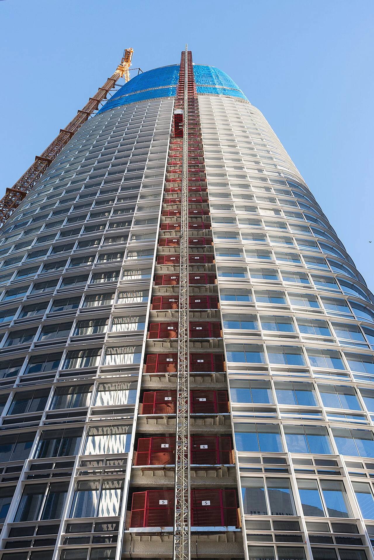 Landmark commercial office tower in San Francisco representing frontier artificial intelligence labs expanding enterprise operations.