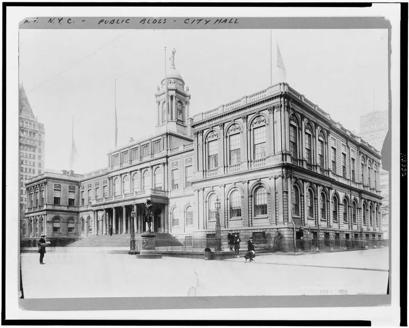 New York City Hall in Manhattan, the legislative seat of the New York City Council advancing autonomous artificial intelligence safety mandates.