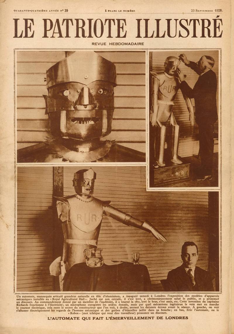 Humanoid robotics development history contrasting early mechanical prototypes with modern electric bipedal robots deployed in automotive plants.