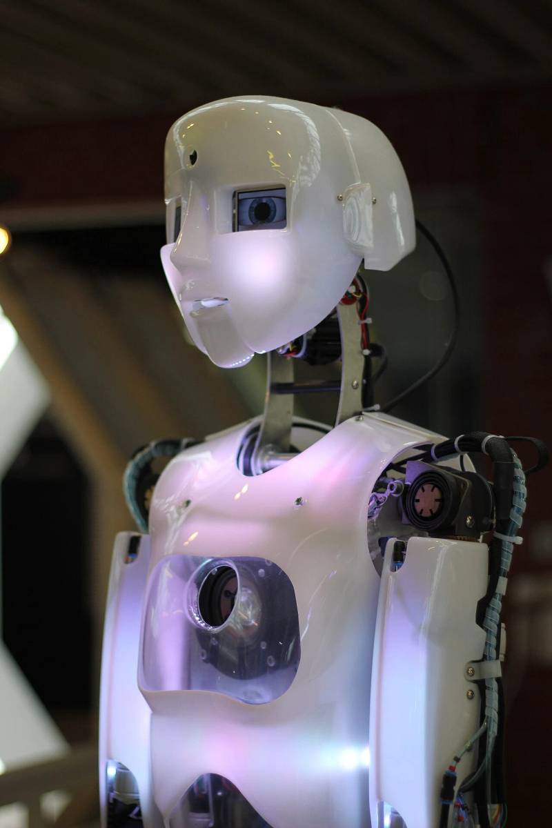 Ausstellung für autonome humanoide zweibeinige Robotersysteme.