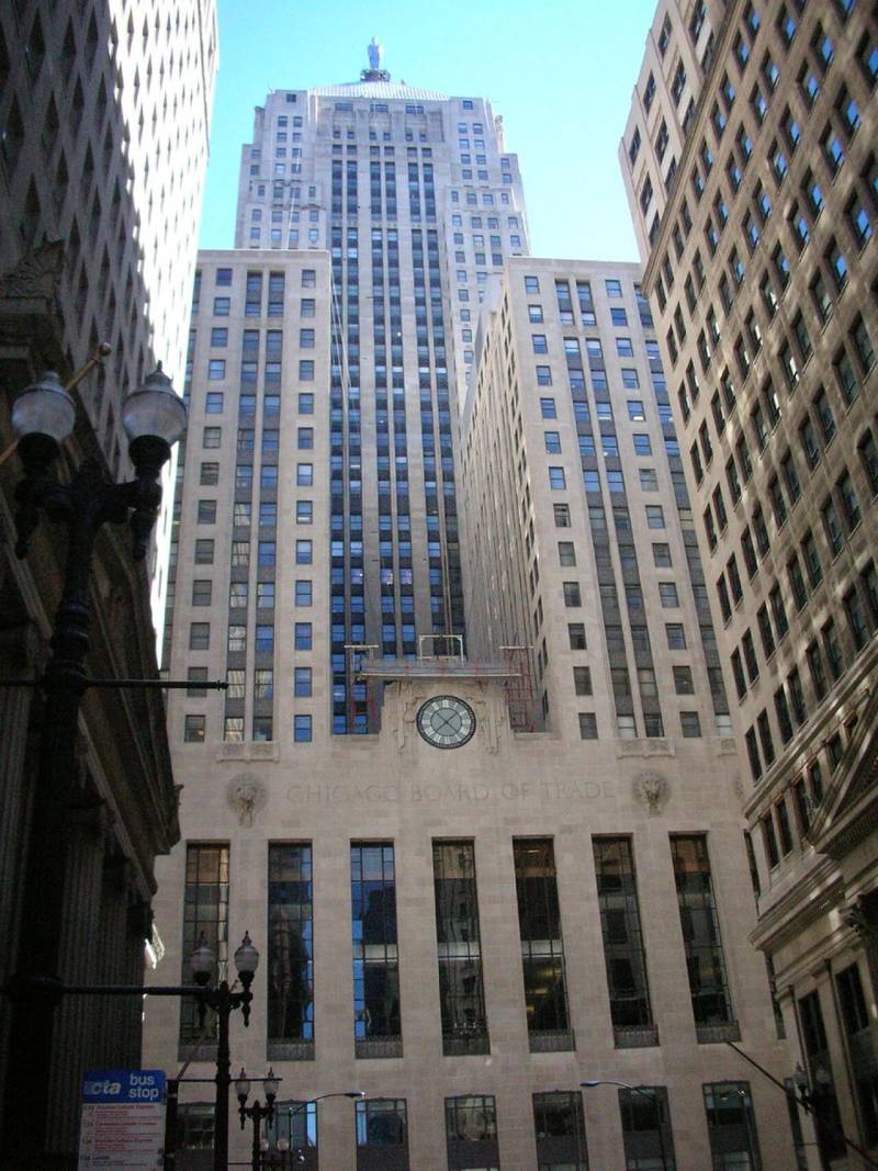 Chicago Board of Trade building, operations center for CME Group financial derivatives.