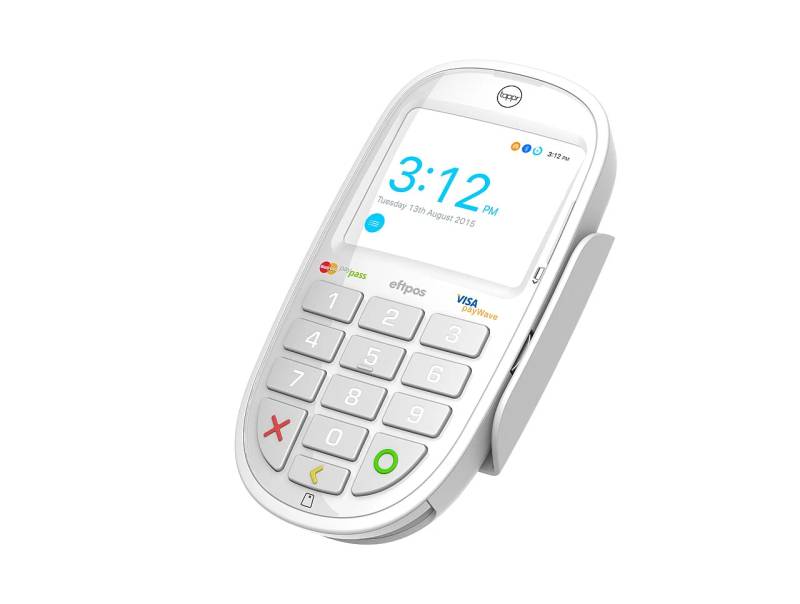 Modern wireless electronic card payment terminal representing point-of-sale tokenization and digital transaction authorization.
